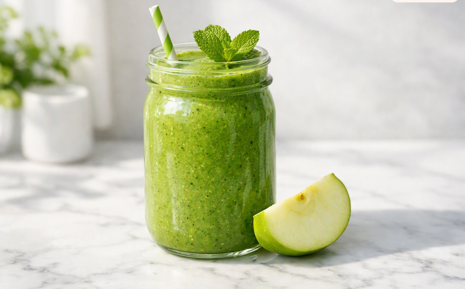 Fresh Green Smoothie In Jar